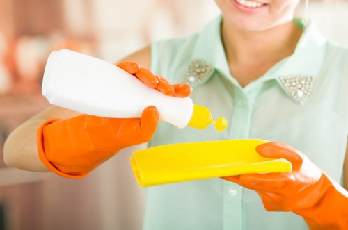 Detailed post-construction cleaning of windows and surfaces in London