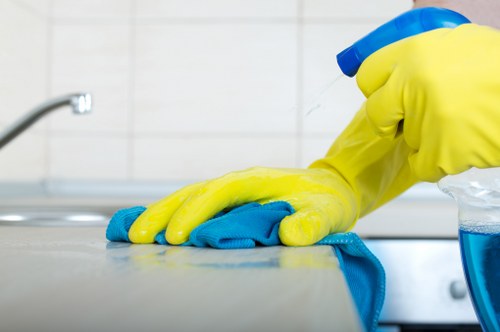 Deep cleaning equipment used for hard floor maintenance in a London property
