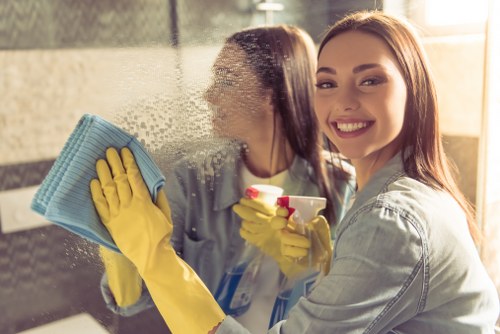 After builders cleaning equipment used in a London home renovation