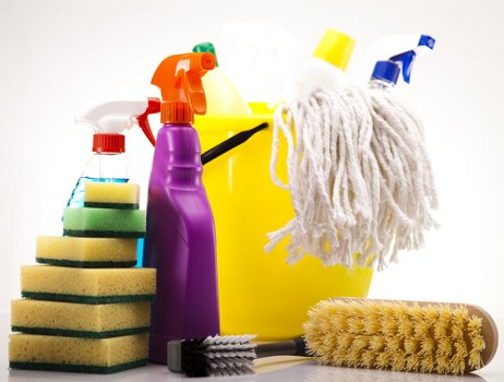 Commercial cleaner in London maintaining an office space